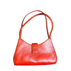 Fossil purse orange leather handbags Excellent Condition